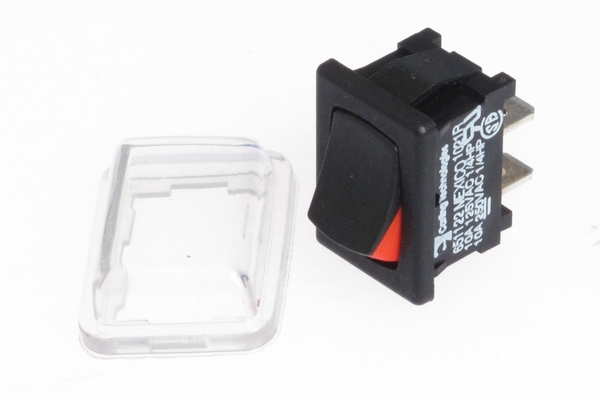 <span style= >Rocker Switch, 3/4" x 1/2" Mounting Hole, w/Boot & Red ON Indicator</span>