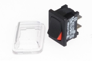 <span style= >Rocker Switch, 3/4" x 1/2" Mounting Hole, w/Boot & Red ON Indicator</span>