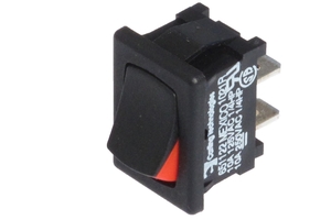 <span style= >Rocker Switch, 3/4" x 1/2" Mounting, 10A Red ON Indicator</span>