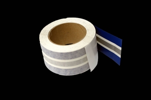 <span style= >50 Roll Sheer Stripe Tape<br/>Sapphire Blue, Silver, & Sapphire Blue</span>
