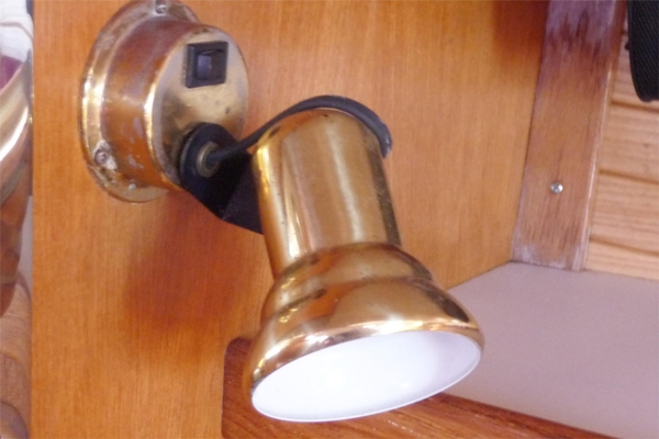 <span style= >Cabin Light Brass Fixture<br/></span><span style=color: #FF0000;font-weight: bold; >See LED upgrade here</span>